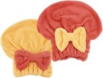 2Pcs  Hair Towel Wrap for Women Hair Drying Cap Hair Plopping Cap Hair Drying Towel Wrap Head Towels Wrap for Women Curly Hair (Red and Yellow)