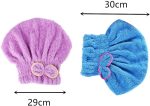 2 Pcs  Hair Drying Towels, Ultra Absorbent Cap Bowknot Turban for Women Adults or Girls, Multicolour