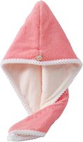 Hair Towel, Hair Towel wrap for Women,Hair wrap Towels,Hair Turbans for Women Wet Hair, wrap for Kids (Pink and White) 1pcs
