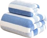 Thickening High Mass Bamboo Charcoal Coral Velvet Fi Bath Towel Super Absorbent and Quick Drying Bath Towel Bathroom Use(Style 2 Blue,35x75cm)
