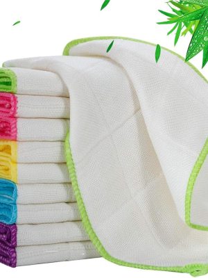 10 Pack Dishcloths White Fi Dish Cloths Towels Set 12" x 12" Kitchen Washable Wash Cleaning Cloths Absorbent Reusable Small Muslin Dish Rags for Washing Dishes (,10 pcs)