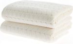 Turkish Bath Towels, Soft Plush Jacquard Luxury Bath Towels, Quick Dry Towel Set (Cream, 6 pcs Towel Set)
