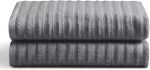 Luxury Rayon Derived from Bamboo Blend 2-Pack Towel Set - Ultra Soft, Absorbent and Quick Drying - Plush Cotton Hotel Spa Quality - 27" x 54" (Bath Towel, Grey)