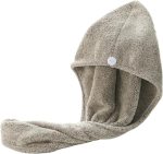 Bamboo Charcoal Fi Hair Towels Bath Head Turban Wrap Quick Dry Hair Towels Fit for Drying Hair Women Girls Bathroom