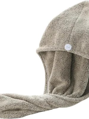 Bamboo Charcoal Fi Hair Towels Bath Head Turban Wrap Quick Dry Hair Towels Fit for Drying Hair Women Girls Bathroom