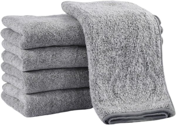 (10 Pieces) Bamboo Charcoal Ultra-fine Fi dishwashing Towel, Absorbent and Non Greasy, Double-Sided Design Kitchen Cleaning Cloth, Suitable for dishwashing and Daily Cleaning (odorless)