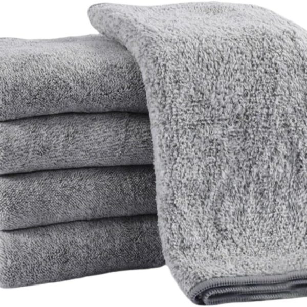 (10 Pieces) Bamboo Charcoal Ultra-fine Fi dishwashing Towel, Absorbent and Non Greasy, Double-Sided Design Kitchen Cleaning Cloth, Suitable for dishwashing and Daily Cleaning (odorless)