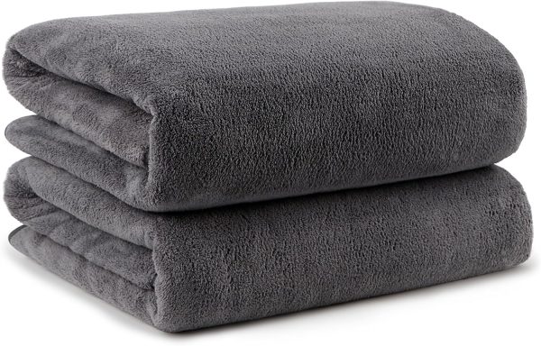 Bath Towels Pack of 2(27'' x 54'') - Soft Feel, Highly Absorbent, Quick Drying  for Body, Sport, Yoga, SPA, Fitness - Grey