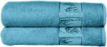 Set of 2 Luxury Super Soft Bath Towels – Premium Viscose Derived from Bamboo & Turkish Cotton for The Ultimate Bath Experie