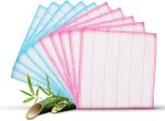 Kitchen Dishcloths 10 Pack, Reusable and Absorbent Dish Cloths & Dish Towels, No Odor, 8-Layes-Super Absorbent for Kitchen Counter, Dish Washing, Appliances, Car, (12in x12in)