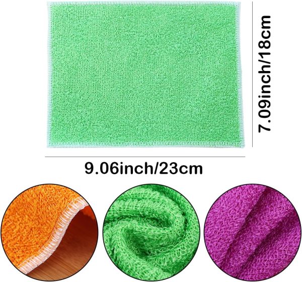10Pcs  Cleaning Cloths Absorbent Dish Cloths Bamboo Blend Cleaning Cloths Reusable Kitchen Towels,7" x 9"