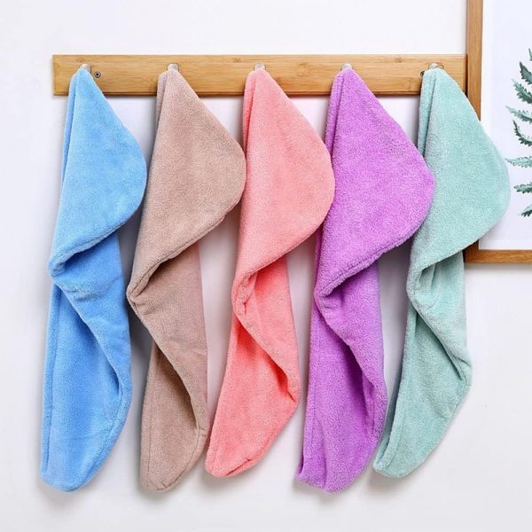 Hair Drying Towels, 5pcs  Hair Towel for Hair Turban Wrap Drying Head Towels for Girl Women 25 x 65cm