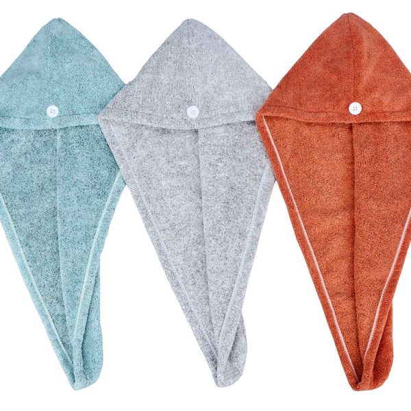 Hair Towel Twist  Bamboo Fabric Women's Soft Shower Towels for CurlyHair Turban Wrap Drying Cap Great Gift for Girls 3-Pack