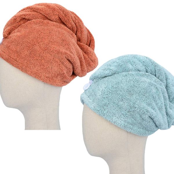 Hair Drying Towel Turban Twist for Long Hair Magic Instant Dry Hair Towel Wrap Fast Drying Absorbent Cap Great Gift for Women and Girls 2-Pack