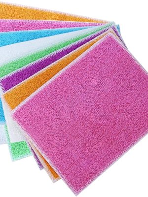 10Pcs  Cleaning Cloths Absorbent Dish Cloths Bamboo Blend Cleaning Cloths Reusable Kitchen Towels,7" x 9"