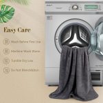 Bath Towels Pack of 2(27'' x 54'') - Soft Feel, Highly Absorbent, Quick Drying  for Body, Sport, Yoga, SPA, Fitness - Grey