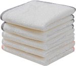 Eco Friendly  Dish Cloths 9.8x9.8 inches,White, Double Layered, Odor-Resistant Kitchen Towels for Cleaning, Washing, and Drying Multipurpose Cleaning Rags for Home Pack of 5