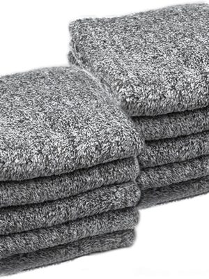 Dish Cloths for Washing Dishes, Absorbent, Scrub-Non-Scratch Quick Dry Washcloths Multipurpose Reusable Cloths Soft Tea Absorbent Cleaning Cloths 10x10 Inches, 10 pcs, Grey