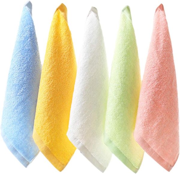 20 Pack 10" x 10" Ultra Soft  Baby Bath Washcloths and Towels - Assorted 5 Colors