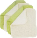 Natural Organic Ramie and Rayon Made from Bamboo Dual Sided Washcloths Hand Towels Ultra Soft for Shower Bath Spa, Gentle for Body Face Sensitive Baby Skin, Pack of 4