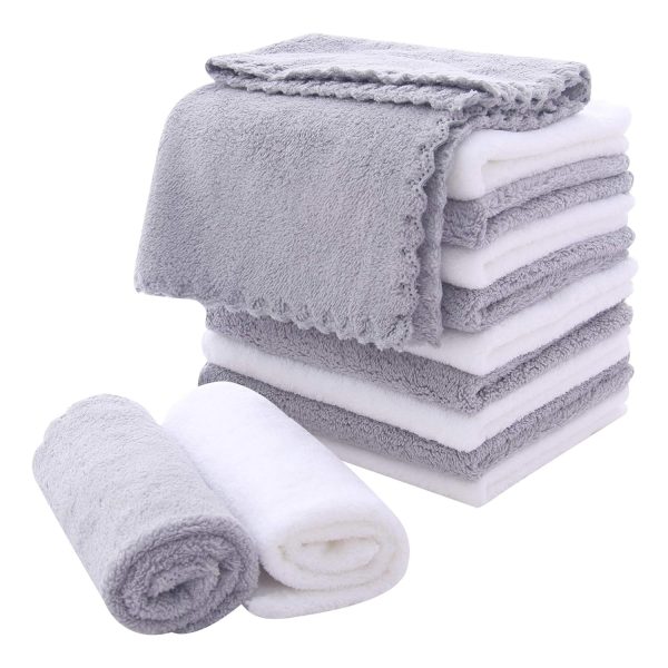 Facial Cloths Fast Drying Washcloth 12 Pack - Premium Soft Makeup Remover Cloths - Highly Absorbent