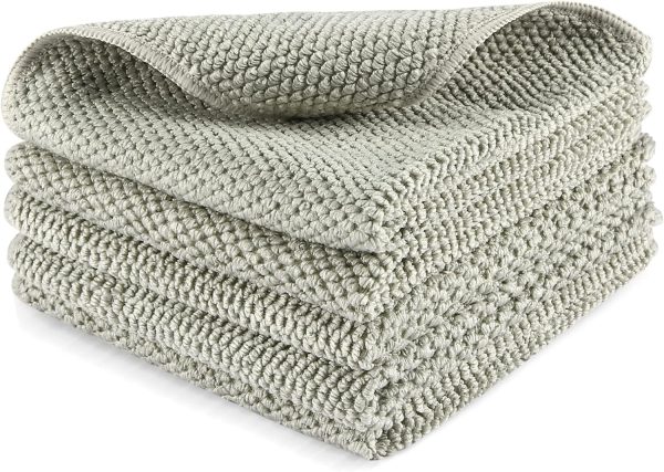 Dish Cloths for Kitchen - Absorbent Glass Cleaning Towels Set, Extra Soft Household Wipes