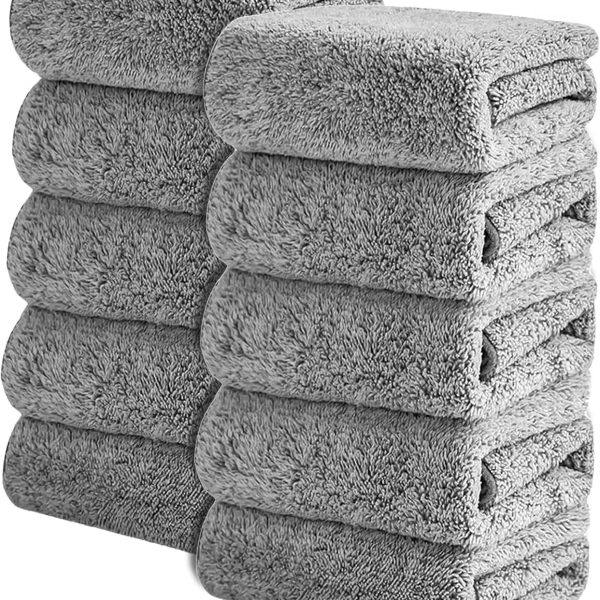 10 Pcs  Cleaning Cloth, Ultra Absorbent Bamboo Charcoal  Towels, Reusable Premium Cloths for Cleaning Kitchen Grime and Liquid, Car Washing Cloth Quick Drying