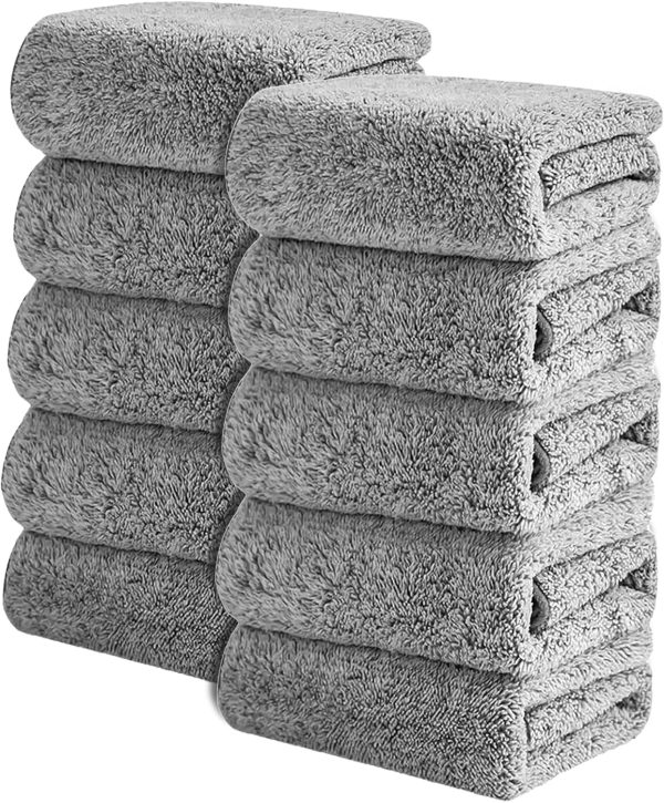 10 Pcs  Cleaning Cloth, Ultra Absorbent Bamboo Charcoal  Towels, Reusable Premium Cloths for Cleaning Kitchen Grime and Liquid, Car Washing Cloth Quick Drying
