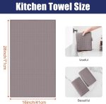 Premium  Waffle Weave Kitchen Towels, 16 x 28 Inch Ultra Absorbent and Solid Color Dish Towels, 4 Pack, Coffce