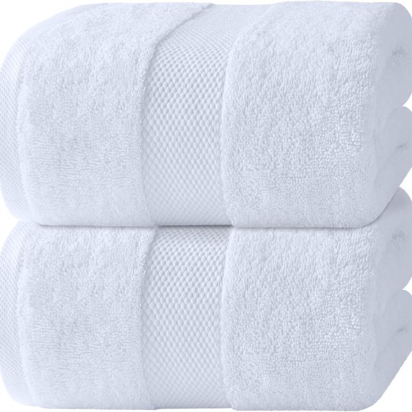 Luxury Bath Sheets Towels for Adults Extra Large 35x70 Inch - 700 GSM Turkish Cotton, Highly Absorbent | Hotel Collection | 2 Pack