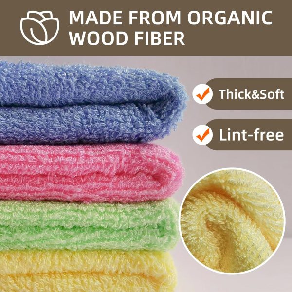 9PCS Soft Absorbent Wood  Dish Cloths for Washing Dishes,A Perfect Replacement of Disposable Cleaning Cloths,Soft Reusable Kitchen Towel & Cleaning Cloths & Kitchen Rags