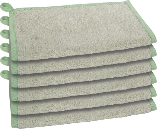 Odor-Free Kitchen Washcloths - Natural Kitchen Dish Cloths, 91% Rayon Cellulose Fi, Reusable, Absorbent, Hygienic, Fast Dry, Durable, Non-Scratch, Lint-Free - 6 pcs, 7x9