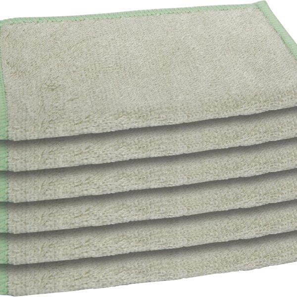 Odor-Free Kitchen Washcloths - Natural Kitchen Dish Cloths, 91% Rayon Cellulose Fi, Reusable, Absorbent, Hygienic, Fast Dry, Durable, Non-Scratch, Lint-Free - 6 pcs, 7x9