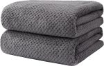 Bath Towels Pack of 2, (27 x 54 Inches)  Ultra Soft Highly Absorbent Bath Towel Set, Lightweight and Quick Drying Towels for Body, Sport, Yoga, SPA, Fitness, Grey