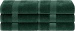 Rayon from Bamboo Cotton Blend Hand Towel Set, Ideal for Bathroom, Guest Bath, Gym, Spa, Bathroom, Kitchen Decor, Home Essentials, Includes; 6 Hand Towels, 16” x 30", Hunter Green