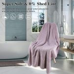 Bath Towels 4 Pack Large Bathroom Bamboo Viscose Towels 35” x 63” Plush Soft Bath Towel for Shower Extra Absorbent Jumbo Bath Sheet - Multipurpose Use as Sports, Travel, Fitness, Yoga (Purple)