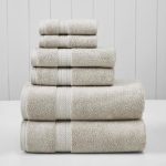 6-Piece Rayon from Bamboo & Cotton Blend Towel Set - Ultra Soft & Absorbent, Taupe