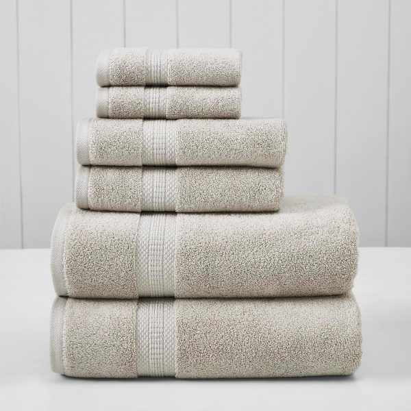 6-Piece Rayon from Bamboo & Cotton Blend Towel Set - Ultra Soft & Absorbent, Taupe