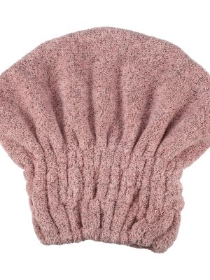 Charcoal Fi Hair Drying Towel Dry Cap, Lightweight Strong Absorbent, for After Bath Drying Hair, Pink