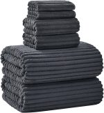 Extra Large Bath Towel Set of 6 (40"x80"),Oversized Bath Sheet Super Soft Highly Absorbent s Quick Dry Luxury Shower Towel for Bathroom Spa Gym Hotel Yoga (Charcoal Gray, 6Piece)