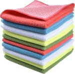 Dish Cloth for Washing Dishes Dish Rags Best Kitchen Washcloth Cleaning Cloths with Poly Scour Side 5 Color Assorted 12inchx12inch 10pack